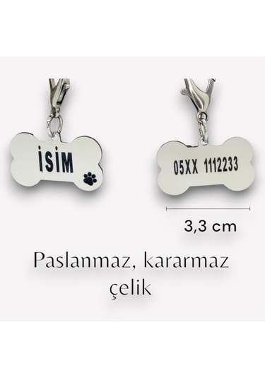 Caramelos Çelik Metal Köpek Künyesi