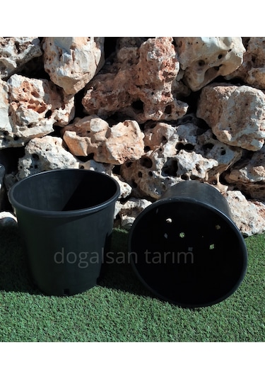 15 Adet 14 Lt Siyah Yuvarlak Üretim Saksı Fide Saksı Çiçek Saksı