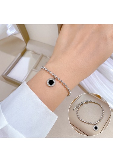 Jzcat Titanyum Çelik Hip Hop Bilezik Altın Moda Temperament Basit Bilezik-gsl45 Metalik