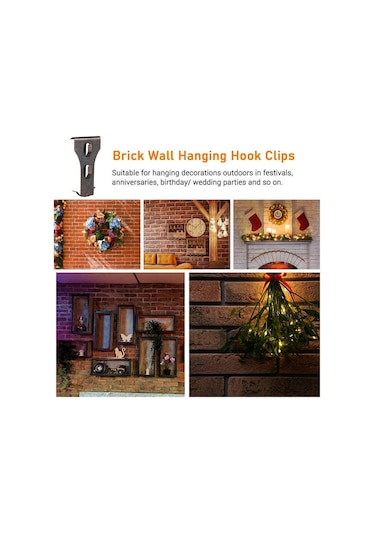 Moveevo 10 Adet Metal Tuğla Kanca Klipsi - Delme Yok, 60-70mm Uyumlu,节日/parti Dekorasyonları İçin Sık Tutucu仿古铜 Rengi