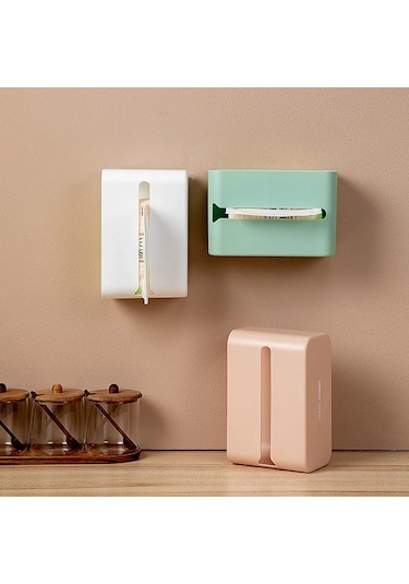 Yeşil Duvara Monte Doku Kutusu Yan Yönlü Açık Tip Kağıt Tutucu Ofis Peçete Konteyner Bebek Mendili Kağıt Saklama Kutusu Doku Organizatör