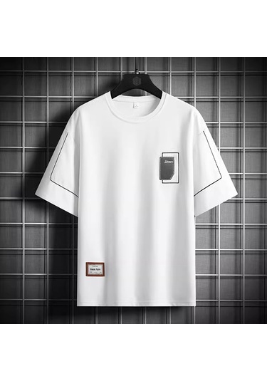 Erkek Kısa Kollu Tişört, 8866 Beyaz Diğer