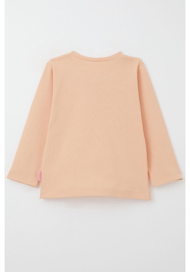 Breeze Kız Bebek Uzun Kollu Tişört Basic 9 Ay-3 Yaş, Somon Somon