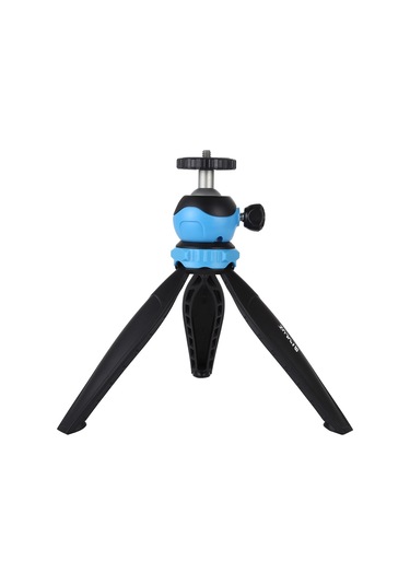 Akıllı Telefonlar, Gopro, Dslr Fotoğraf Makineleri İçin 360 Derece Top Başlı Puluz 20cm Cep Plastik Tripod Dağı Mavi