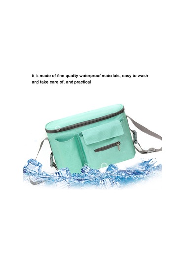 Reedark Bebek Arabası Askılı Çantası, Geniş Kapasiteli Oxford Kumaş, Süt Biberonu Bezi Saklama, Dışarıda Kullanıma Uygun, Mavi Dalga Desenli Mavi