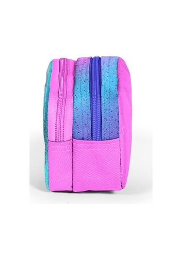 Coral High Kids Açık Pembe Mavi Kaplumbağa Desenli İki Bölmeli Kalem Çantası 12061