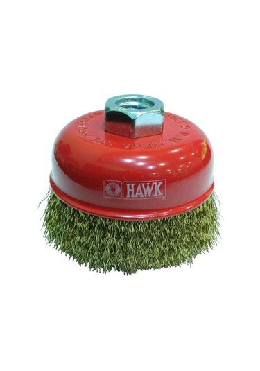 Hawk Ha10113 Çanak Fırça Sarı Dalgalı Telli M14 Vidalı 75mm
