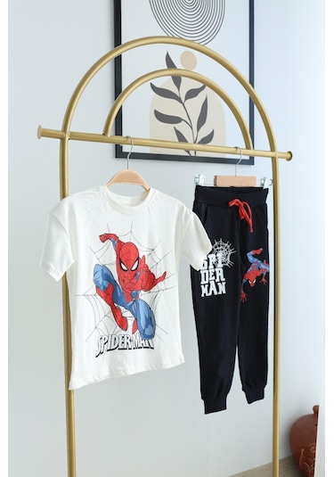Erkek Çocuk Spiderman Takım Beyaz-lacivert Beyaz - Lacivert