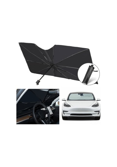 Youtek Tesla Model 3/y İçin Katlanabilir Güneşlik Şemsiye, Güneşten Koruma Ve Isı Yalıtımı Sağlar