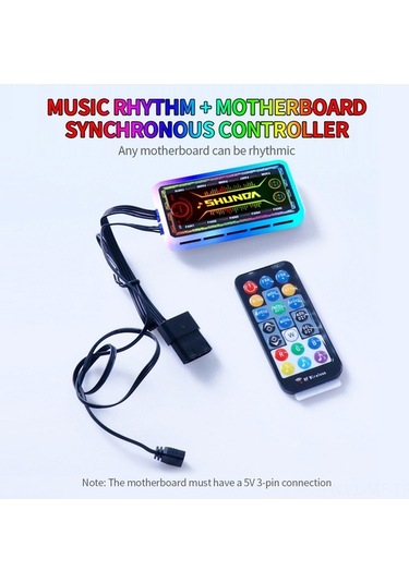 Novahub Rgb Fan Ve Işık Kontrolü, Uzaktan Kumanda, Müzik Uyumlu Aydınlatma Sistemi Optik Optik