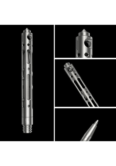 Aubyhe Titanium Alyuminyum Çok Amaçlı Taktik Kalem - Çarpıcı Pimli Cam Kırıcı, Savunma Ve Yazma Fonksiyonu, Taşınabilir Zsb007 Tabiat
