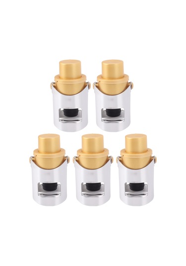 5'li Altın Şampanya Tıpası Paslanmaz Çelik Yeniden Kullanılabilir Şişe Tıpası Şampanya Koruyucu Diğer