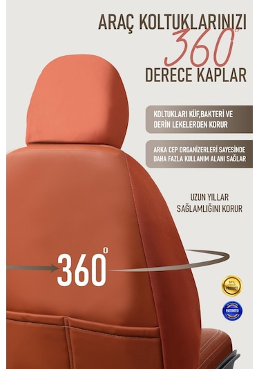Toyota Corolla Solo E140 2002-2006 Deri Oto Koltuk Kılıfı Ön Arka Takım Tarçın Exclusıve Model Scr