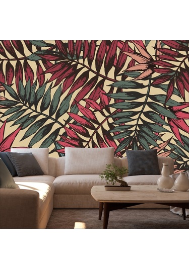 Duvar Kaplama Folyosu Palmiye Yapraklar