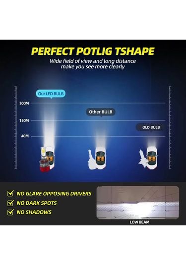 2pcs Led Ampulü Araba Farı H4 H7 Led H11 9005 9006 H1 Araba Ampulü 60000lm Işık Cob Chıps 9007/hb5 Hi/lo 1 Piece Set