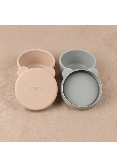 Oioi 01400003 Silikon Kapaklı Mini Kase 2'li Mavi - Gri Gri - Mavi