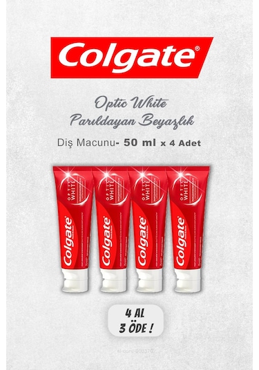 4 Al 3 Öde Colgate Optic White Parıldayan Beyazlık 50 Ml