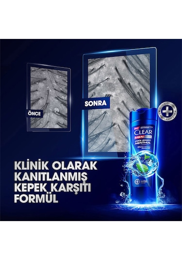 Clear Men Cool Sport Menthol Kepeğe Karşı Etkili Şampuan 3 x 350 ML