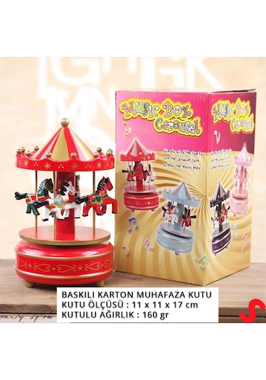 Atlı Karınca Müzik Kutusu, 17cm X 10cm - Kırmızı