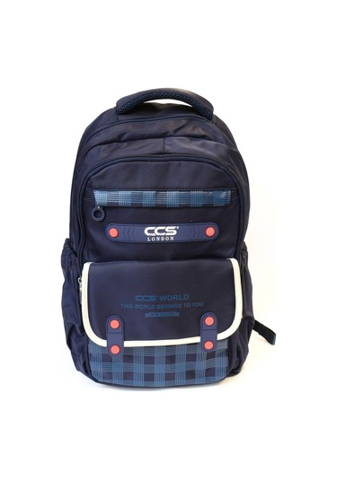 Ççs London 2 Büyük 2 Küçük Gözlü Okul Çantası, Sırt Çantası, Spor Çantası, Günlük Çanta 51678 Lacivert Desenli