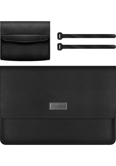 Litchi Desenli 13-14 İnç Deri Tasarımlı Laptop Çantası 13.3 İnch Siyah Siyah