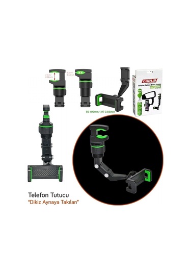 Telefon Tutucu Dikiz Aynaya Takılan Çok Fonksiyonlu