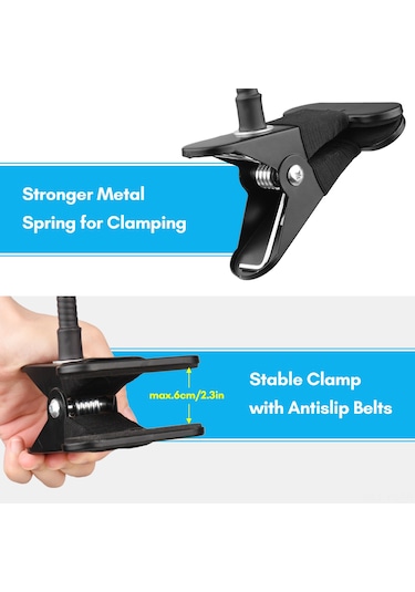 Yunboo Esnek Ve Dayanıklı 72cm Webcam Standı - 1/4 Vida Bağlantılı, 1kg Taşıma Kapasiteli, Led Işık Ve Akıllı Telefon Uyumlu