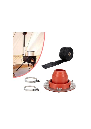 Suntek Çadır Soba Jack Baca Silikon Anti Haşlanma Turuncu Turuncu