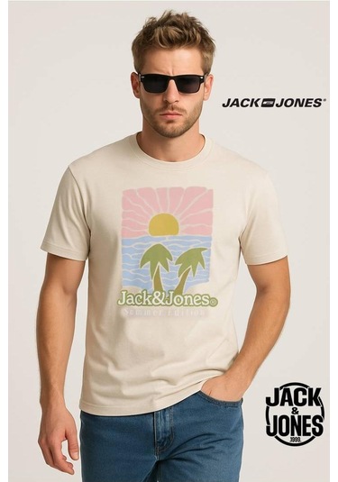 Jack & Jones Jordown Logolu Ekru/krem/bej Erkek Tişört 12286110 Bej