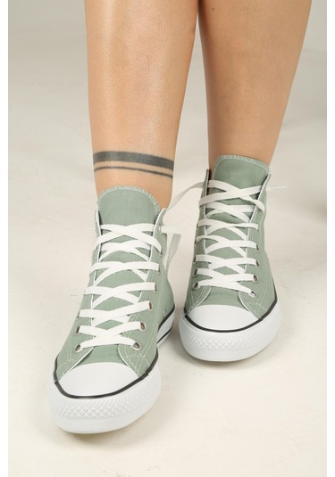 Bağcıklı Unisex Uzun Keten Ayakkabı-su Yeşili-118 Su Yeşili