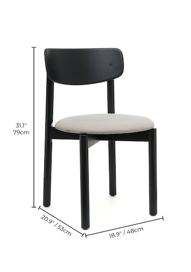 Keynote Siyah Ahşap 6'lı Mutfak Salon Yemek Odası Sandalyesi