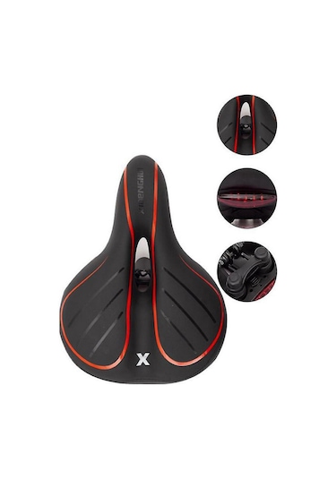 Xrider 1838 Sele Bisiklet Selesi Yeni Sezon Işıklı Sele Siyah