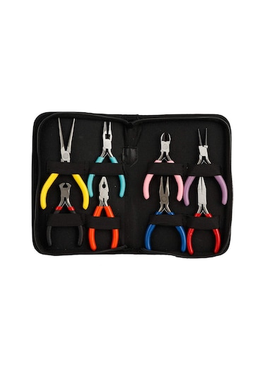 Jialan 8 Adet/takım Çelik Mini Pense Uzun Yuvarlak Düz Burun