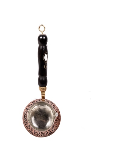 2 Kişilik Gaziantep Bakır El Ağır İşlemeli Sedef Kulplu 2 Kişilik Türk Kahve Cezvesi Kalay Kaplama