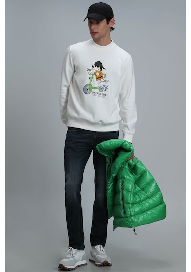Lufian Erkek Igor Sweatshirt 112030128 Kırık Beyaz