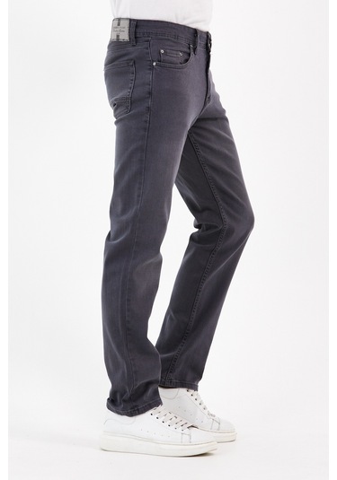 Digital Jeans Normal Kesim Fermuarlı Geniş Paça Yüksek Bel Erke Gri Açık Gri