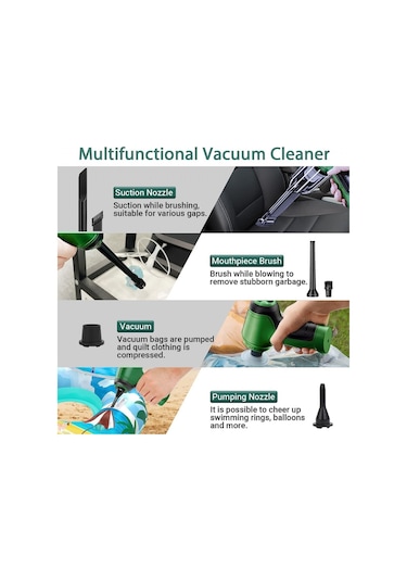 NYF HL-107 120 W Dinamic Şarjlı Araç Süpürgesi Yeşil