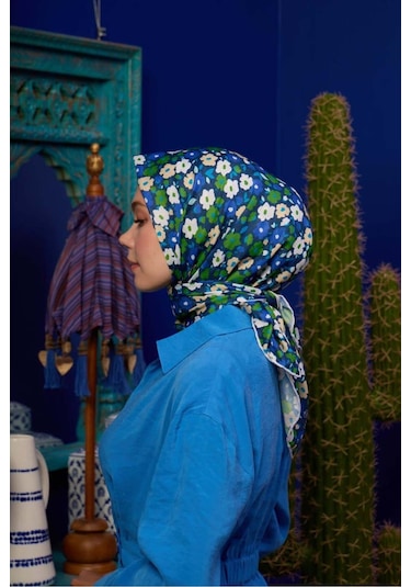 İpekhan Marrakech Koleksiyon Soft Eşarp 1192 - 07 Yeşil/somon Yeşil/somon