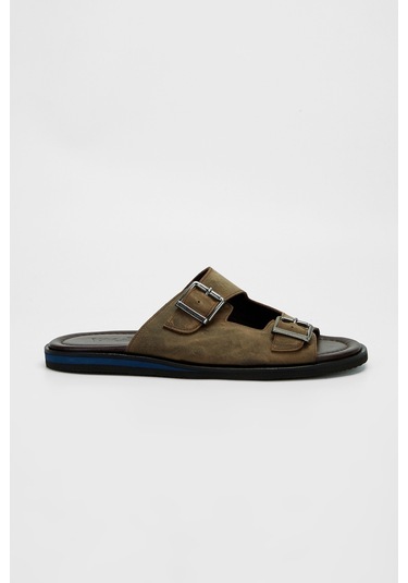 Valmenti Clemente Erkek Kahverengi Hakiki Deri Düz Terlik 537 518-val Erk Trlk Y23 Kahverengi