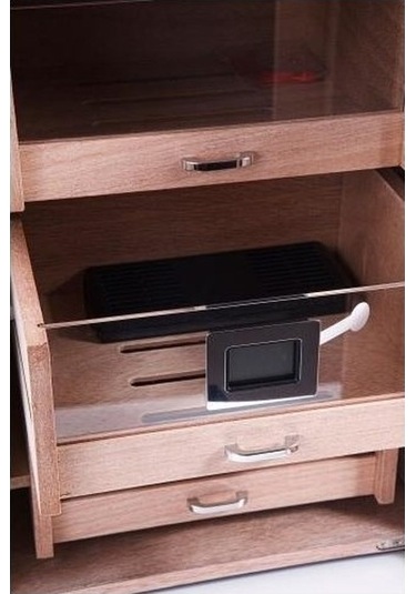 Parmida Humidor / Üç Katlı Puro Saklama Kutusu - Siyah 0119