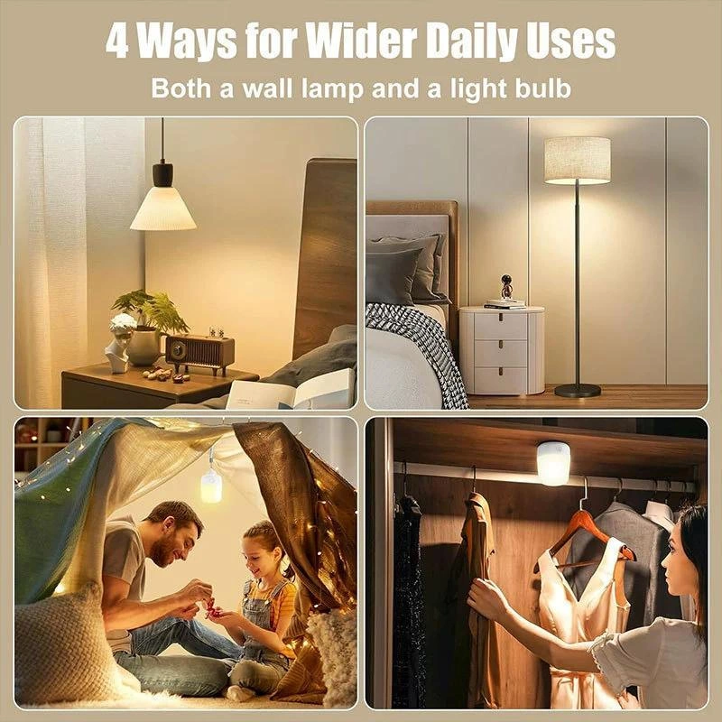 Folinda 3 Renk Tonu, Usb Şarjlı, Manyetik E27 Lamba: Uzaktan Kumanda, Zamanlama Ve Acil Işık Özellikli Gece Lambası/masa Lambası Diğer