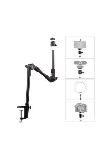 Skycity 360 Ayarlanabilir Masaüstü Tutucu - Led Halka Işık, Webcam Ve Akıllı Telefonlar İçin Esnek Metal Stand