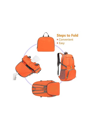 Sırt Çantası, Katlanabilir, Suya Dayanıklı, Hafif Günlük Sırt Çantası, Seyahat İçin Katlanabilir Sırt Çantası, Turuncu Diğer