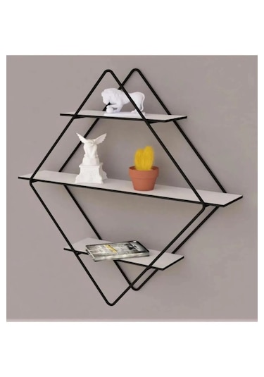 Mydesign Trigon Üçgen Siyah Duvar Rafı