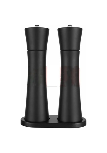 Jialan Ahşap Küçük Bel Biber Değirmeni Seti Seramik Çekirdek Siyah