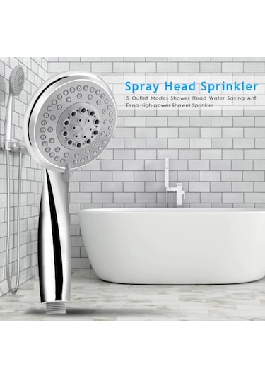 Kustar Elvis Banyo Duş Başlığı 5 Fonksiyonlu Yumuşak Su Akışı Için Başlık Gri