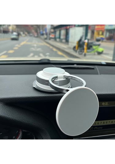 Araba Araç İçi Telefon Tutucu Güçlü Vakum Tabanlı Manyetik Katlanabilir Mini Güçlü Tutucu Beyaz