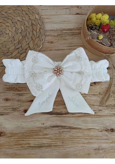 Yenidoğan Sahra Taç Nakışlı Plazma Taşlı Güpürlü Fiyonklu Duvaklı Trilüks Kundak Bebek Battaniyesi Sütlü Kahve Çok Renkli