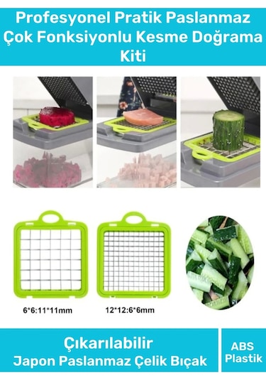 Premium Pratik Paslanmaz Çelik Ev Mutfak Kamp Piknik Çok Fonksiyonlu Kesme Doğrama Kiti