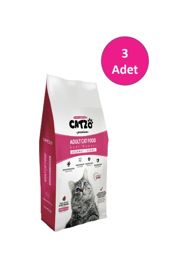 Catzo Gurme Renkli Yetişkin Kedi Maması 3 x 1 KG